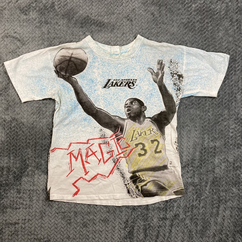 Vintage Magic Johnson L Graphic Shirt NBA Los Angeles Lakers 32 All Over Print